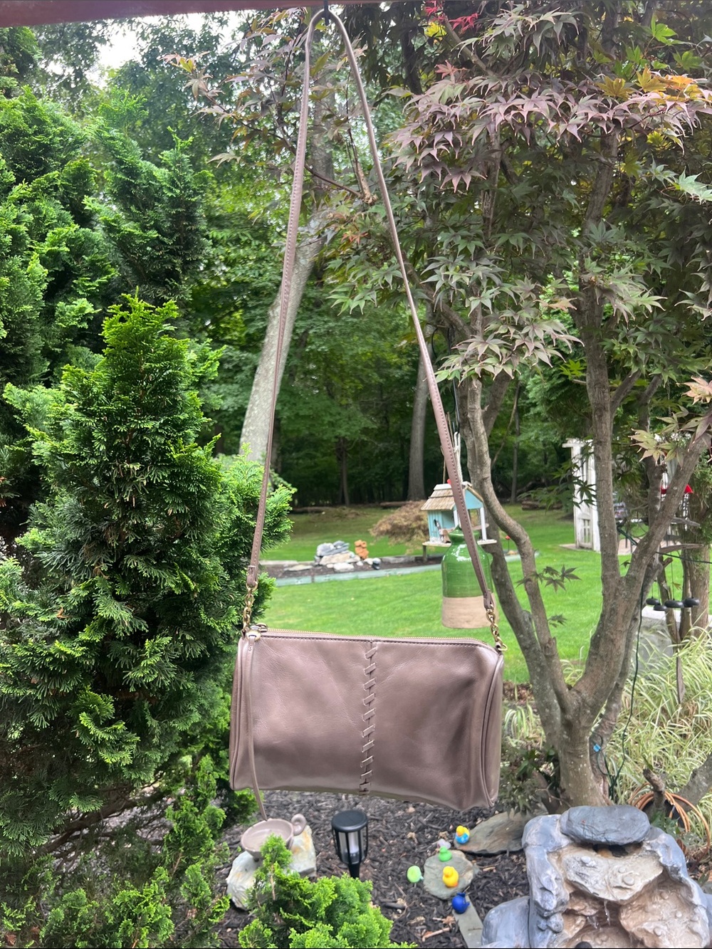 HOBO Mauve Brown Leather Crossbody Bag
